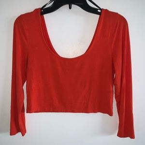 ⚠️LAST CHANCE⚠️ Forever 21 3/4 Sleeve Orange Crop Top L